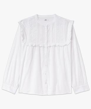 Chemise en coton avec plastron froncé femme grande taille vue4 - GEMO (G TAILLE) - GEMO