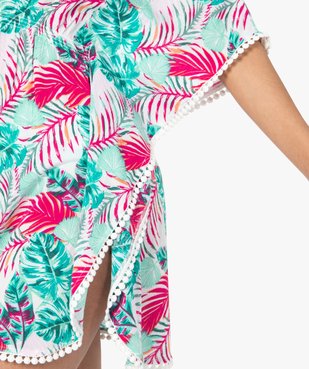 Tunique de plage femme avec double décolleté en V vue2 - GEMO C4G FEMME - GEMO