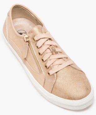Tennis femme métallisées à lacets avec zip décoratif vue5 - GEMO (SPORTSWR) - GEMO