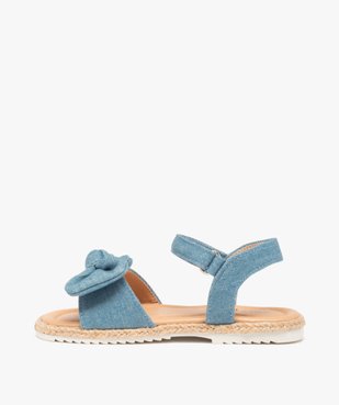 Sandales fille dessus en denim avec nœud décoratif vue3 - GEMO (ENFANT) - GEMO