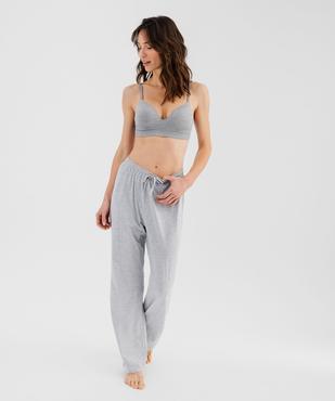 Brassière push-up en maille côtelée à fines bretelles vue7 - GEMO 4G FEMME - GEMO