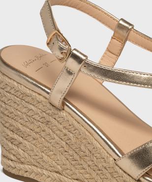 Sandales à talon compensé en corde et tige brillante femme - Follow Me vue6 - VALENTINA BALDA - GEMO