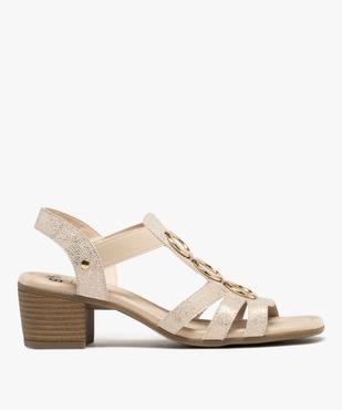 Sandales confort à brides métallisées et anneaux métalliques femme vue1 - G'FLEX - GEMO