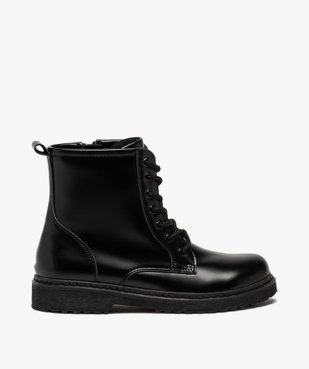 Boots fille unis à semelle crantée fermeture lacets et zip vue1 - GEMO (ENFANT) - GEMO