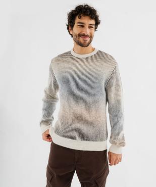 Pull en maille côtelée tie-and-dye homme vue1 - GEMO (HOMME) - GEMO