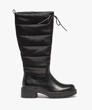 Bottes femme unies à semelle crantée et tige matelassée vue1 - GEMO (CASUAL) - GEMO