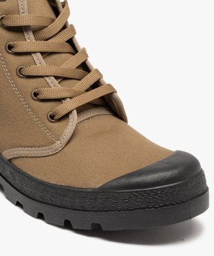 Baskets homme montantes en toile et semelle crantée vue6 - GEMO (CASUAL) - GEMO