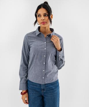 Chemise rayée en coton stretch femme vue1 - GEMO(FEMME PAP) - GEMO