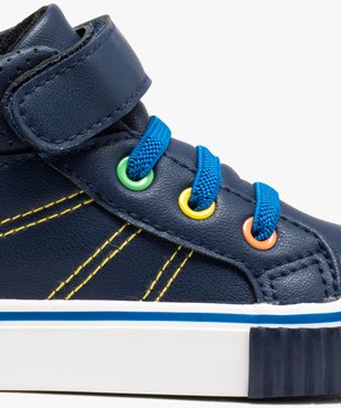 Baskets bébé garçon mid-cut unies avec détails colorés vue6 - GEMO 4G BEBE - GEMO