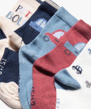 Chaussettes à motifs voitures bébé garçon (lot de 5) vue2 - GEMO 4G BEBE - GEMO