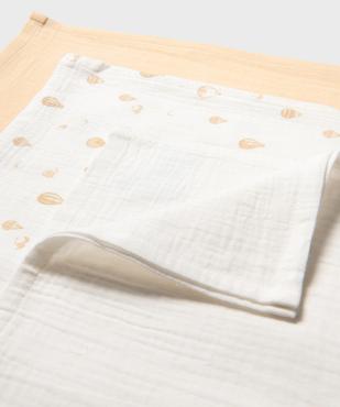 Langes en gaze de coton bébé 60x60 cm (lot de 3) vue2 - GEMO 4G BEBE - GEMO