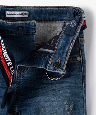 Jean bébé garçon délavé avec ceinture – Lulu Castagnette vue3 - LULUCASTAGNETTE - GEMO