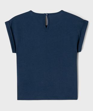 Tee-shirt manches courtes avec détails brodés fille vue3 - GEMO 4G FILLE - GEMO