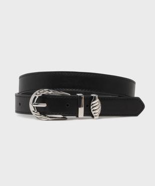 Ceinture fine avec boucle et passants en métal fantaisie femme vue1 - GEMO (ACCESS) - GEMO