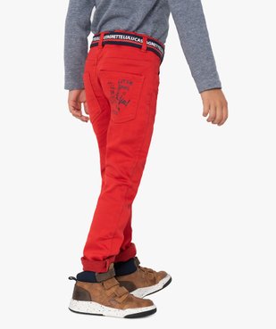 Pantalon garçon en toile avec ceinture – LuluCastagnette vue1 - LULUCASTAGNETTE - GEMO