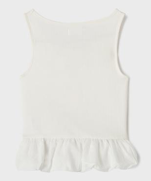 Débardeur en maille côtelée extensible à basque fille vue3 - GEMO 4G FILLE - GEMO