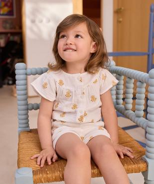 Blouse manches courtes en gaze de coton bébé fille - LuluCastagnette vue2 - LULUCASTAGNETTE - GEMO