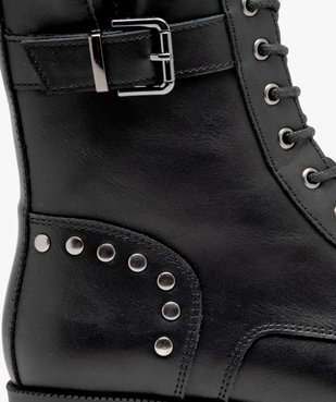 Boots femme unies style rock fermeture lacets et zip vue1 - GEMO (CASUAL) - GEMO