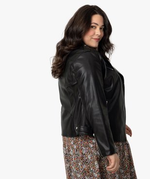 Blouson femme en esprit rock avec fermetures zippées vue3 - GEMO (G TAILLE) - GEMO