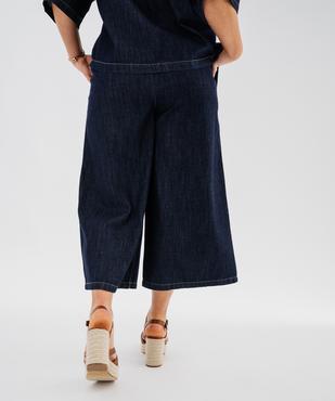 Pantacourt en jean brut coupe large femme grande taille vue3 - GEMO (G TAILLE) - GEMO