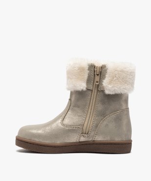 Boots fille à col rembourré en fourrure imitation vue3 - GEMO (ENFANT) - GEMO
