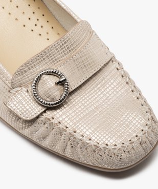 Mocassins femme confort dessus cuir métallisé vue6 - GEMO (CONFORT) - GEMO