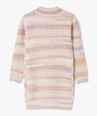 Robe pull en maille fantaisie à col montant fille vue3 - GEMO (ENFANT) - GEMO