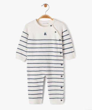 Pyjama en maille tricotée rayée bébé - LuluCastagnette vue1 - LULUCASTAGNETTE - GEMO