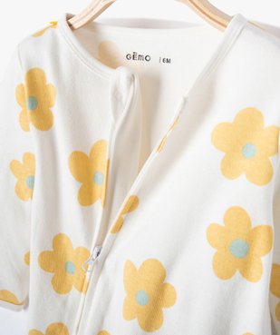Pyjama bébé dors bien en jersey fleuri à fermeture zippée vue2 - GEMO(BB COUCHE) - GEMO