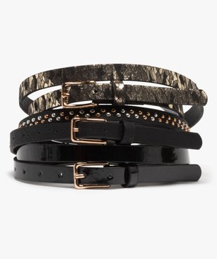 Ceinture femme fine coloris assortis (lot de 3) vue1 - GEMO (ACCESS) - GEMO