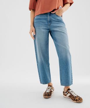 Jean barrel taille haute coloris délavé femme vue3 - GEMO(FEMME PAP) - GEMO