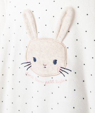 Pyjama en velours à motif lapin bébé fille vue2 - GEMO(BB COUCHE) - GEMO
