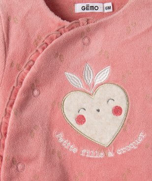 Pyjama bébé fille en velours avec motifs pailletés vue3 - GEMO(BB COUCHE) - GEMO