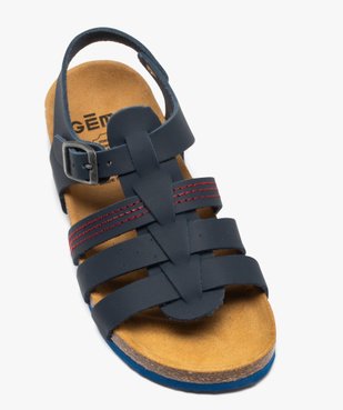 Sandales garçon en cuir uni à larges brides avec boucle vue5 - BUGGY GEMO FOR GOOD - GEMO