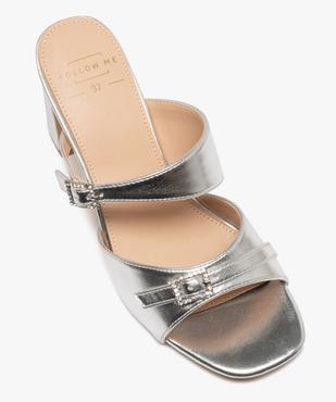 Mules à talon métallisées femme vue7 - FOLLOW ME - GEMO