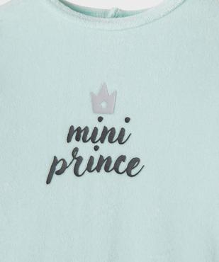 Pyjama en velours avec inscription poitrine bébé garçon vue2 - GEMO(BB COUCHE) - GEMO