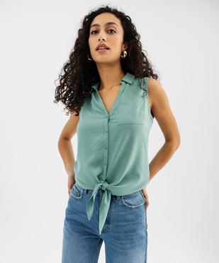 Chemise sans manches imprimée avec nœud dans le bas femme vue2 - GEMO 4G FEMME - GEMO
