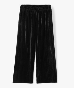 Pantalon fille large en velours froissé vue1 - GEMO (JUNIOR) - GEMO