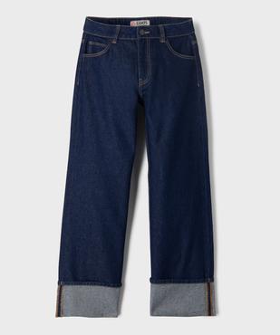 Jean baggy en denim brut à larges revers fille - Camps United vue1 - CAMPS GEMO FOR GOOD - GEMO