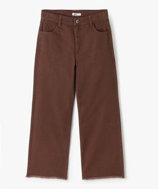 Jean fille ample taille haute avec finitions franges vue2 - GEMO (JUNIOR) - GEMO