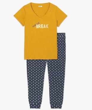 Pyjama femme grande taille avec message humoristique vue4 - GEMO(HOMWR FEM) - GEMO