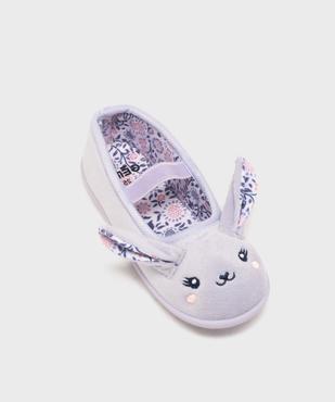 Chaussons ballerines en velours imprimés à détails en relief fille vue1 - GEMO (ENFANT) - GEMO