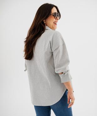 Chemise rayée en maille gaufrée femme grande taille vue3 - GEMO (G TAILLE) - GEMO