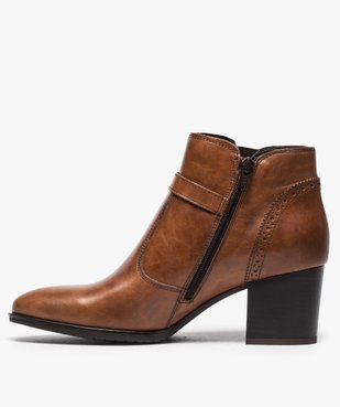 Boots pour femme avec bride et boucle métallique sur le côté vue3 - GEMO(URBAIN) - GEMO