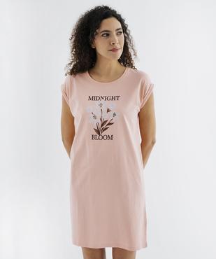 Chemise de nuit à manches courtes avec motif femme vue2 - GEMO 4G FEMME - GEMO