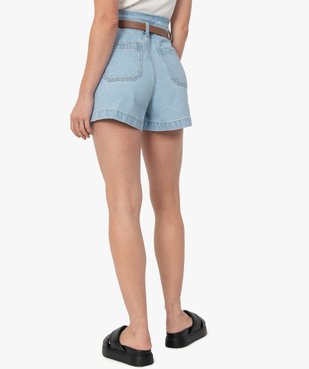 Short femme en jean avec ceinture à boucle vue3 - GEMO(FEMME PAP) - GEMO