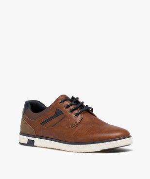Derbies style tennis à semelle contrastée homme vue2 - GEMO (CASUAL) - GEMO