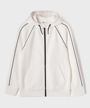 Sweat zippé à capuche avec liserés contrastants garçon vue1 - GEMO (JUNIOR) - GEMO