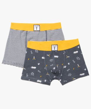Boxer garçon imprimés avec coton bio (lot de 2) vue1 - GEMO C4G GARCON - GEMO
