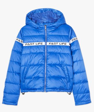 Doudoune femme à capuche et bande imprimée vue4 - FOLLOW ME - Nikesneakers